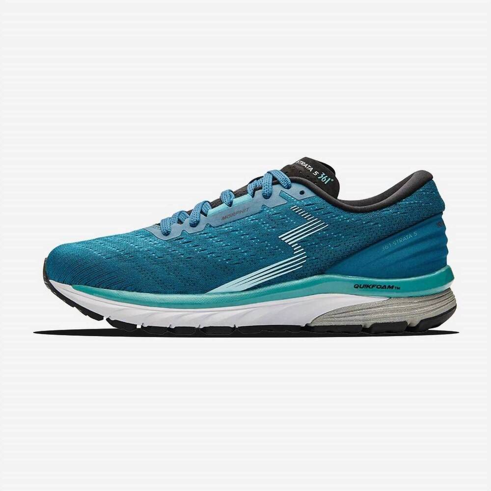 NEW 361 DEGREES women's strata 5 running shoes in deep ocean/turquoise tonic